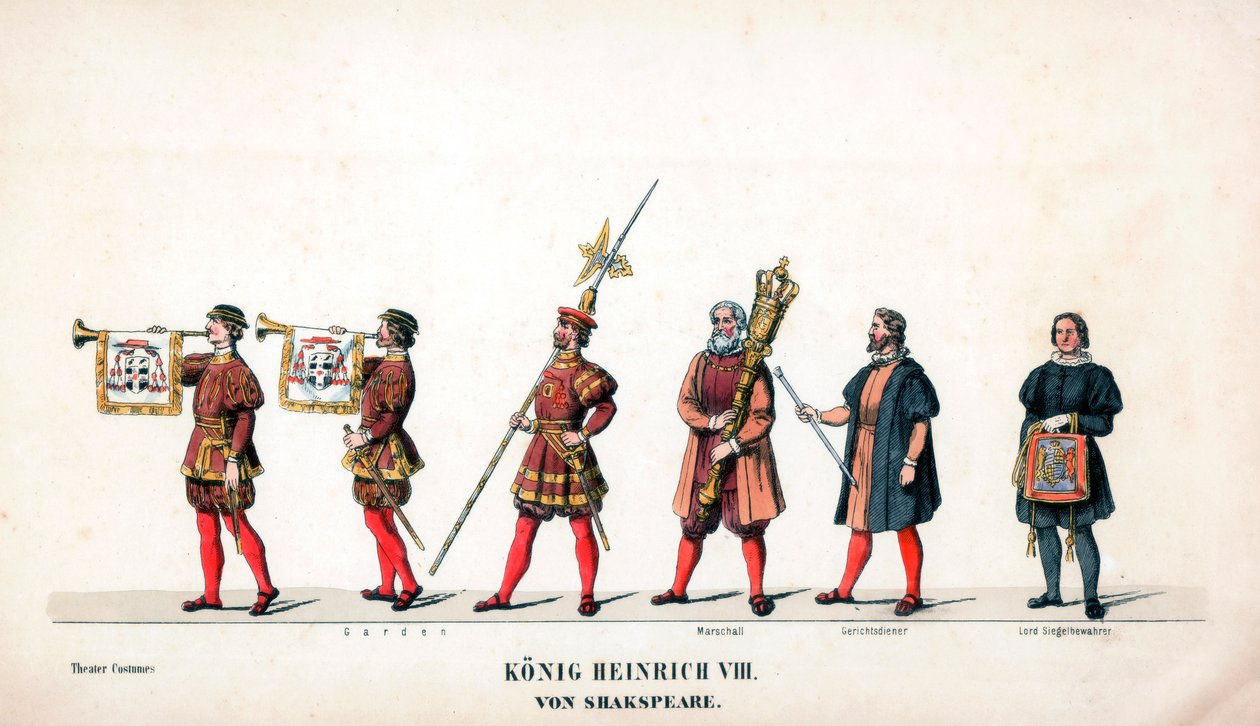 शेक्सपियर के नाटक, हेनरी VIII, 19 वीं सदी के लिए रंगमंच की वेशभूषा डिजाइन द्वारा अज्ञात