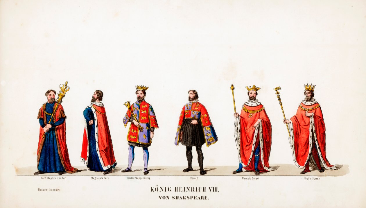 शेक्सपियर के नाटक, हेनरी VIII, 19 वीं सदी के लिए रंगमंच की पोशाक के डिजाइन द्वारा अज्ञात