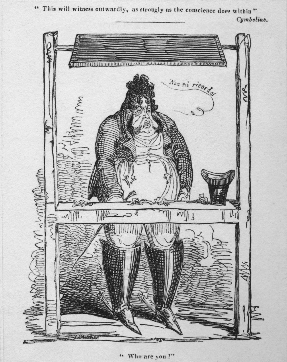 यह बाह्य रूप से साक्षी होगा, जितना दृढ़ता से विवेक के भीतर होता है, Cymbeline, c1820। द्वारा अज्ञात