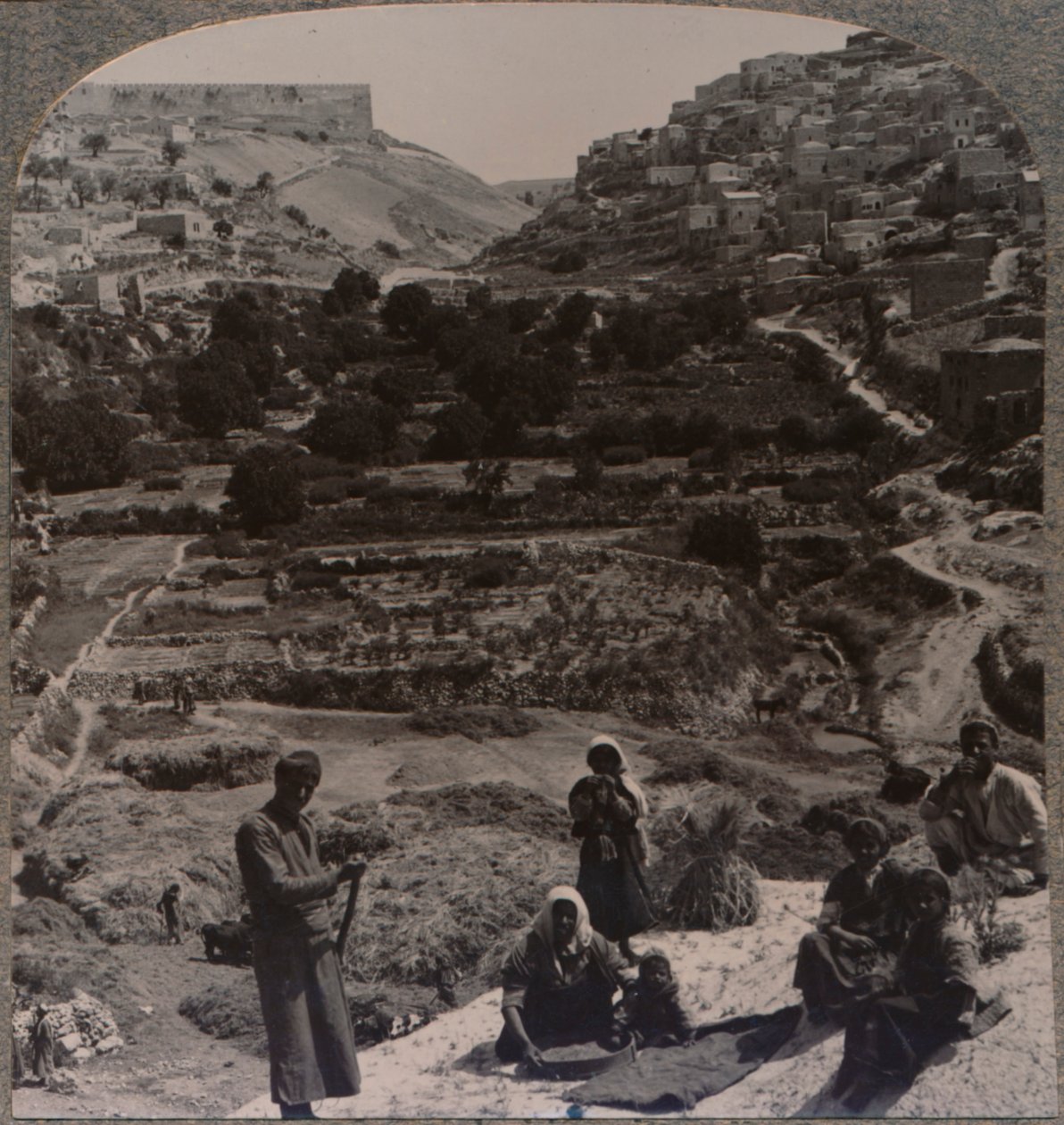 केदरोन की घाटी को निहारते हुए छत पर चढना, c1900 द्वारा अज्ञात