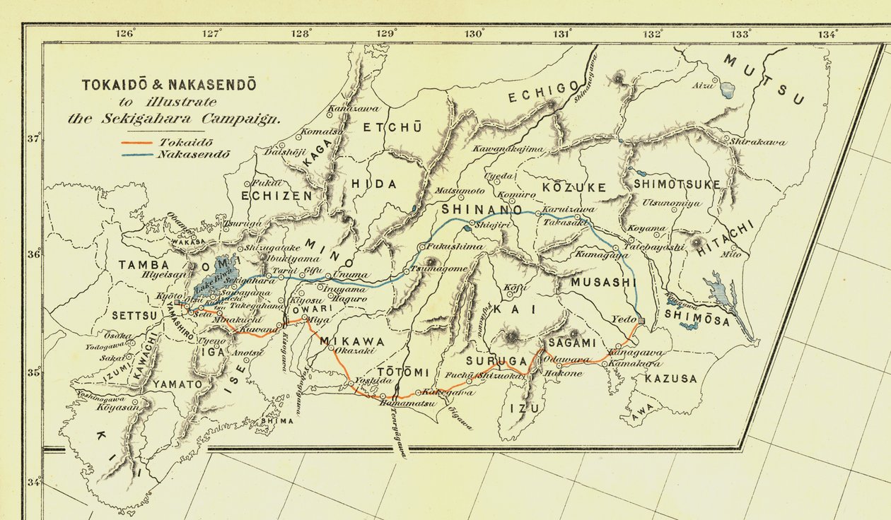 टोकीडो और नाकासेन्डो सेकिगहारा अभियान, 1903 को चित्रित करने के लिए। द्वारा अज्ञात
