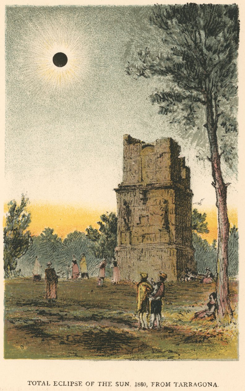 1860 का कुल सूर्यग्रहण तारागोना, स्पेन, 1884 से मनाया गया द्वारा अज्ञात