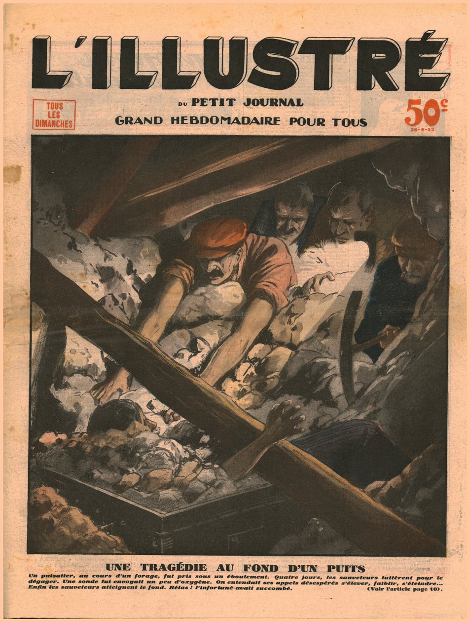 एक कुएं के तल पर त्रासदी, 1932। द्वारा अज्ञात