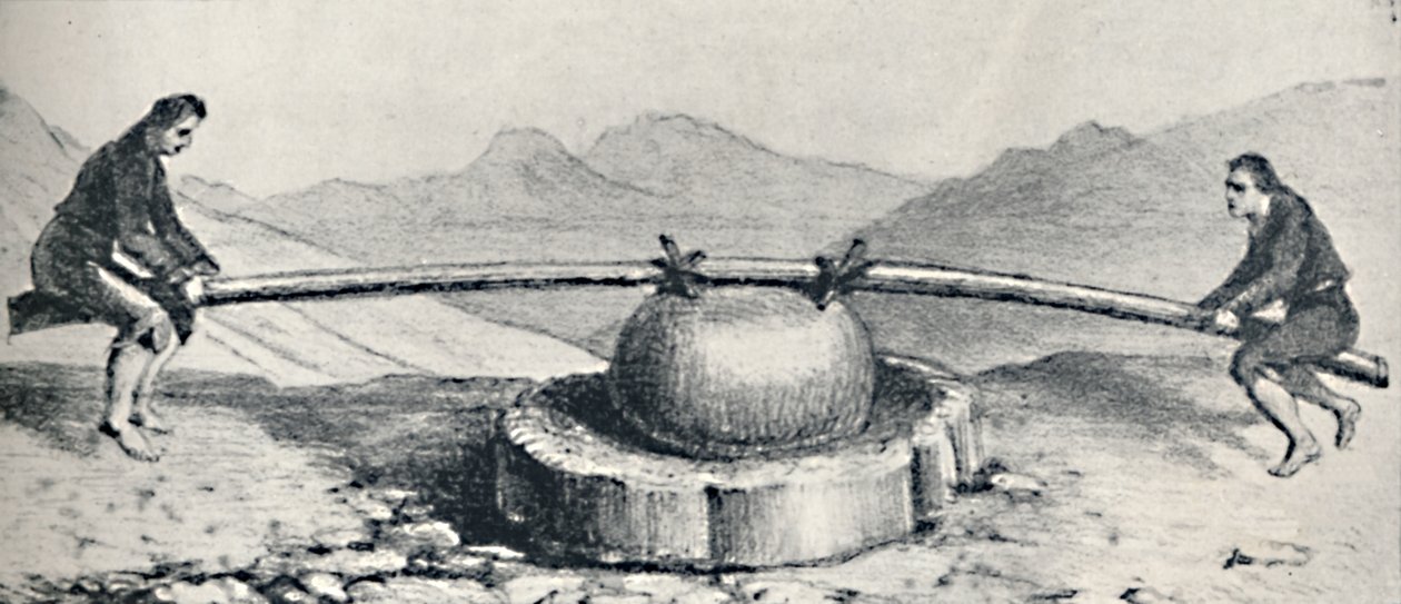ट्रैपिची या मिल का उपयोग लैवेरडोस या गोल्ड वाशिंग्स में किया जाता है, c1826, 1911 द्वारा अज्ञात