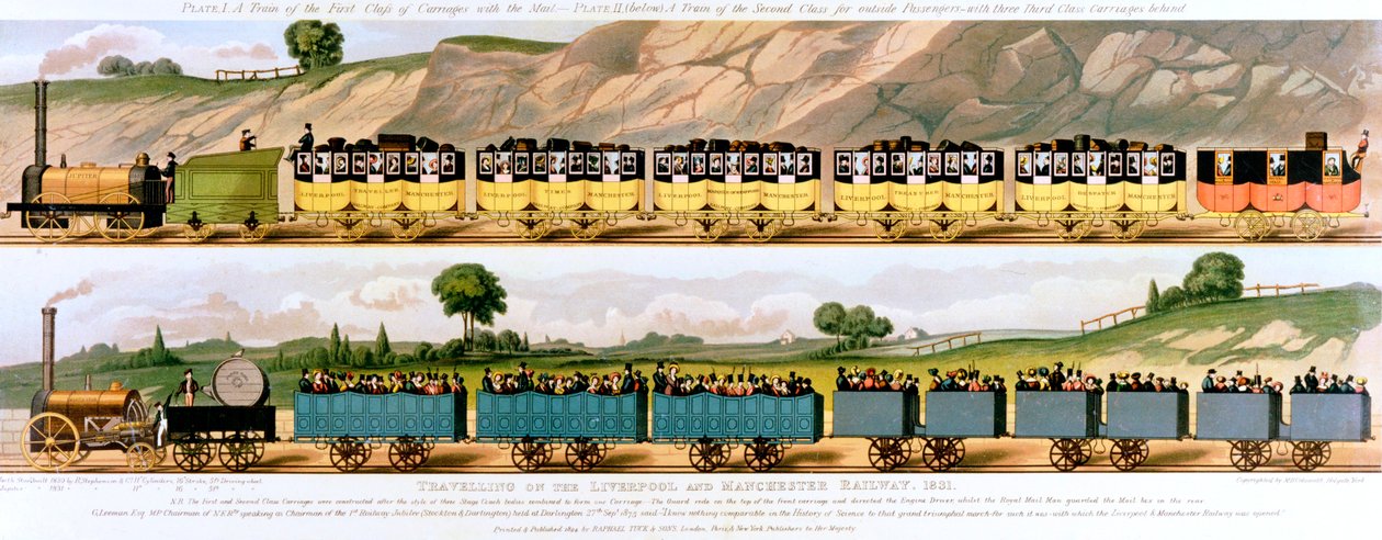 लिवरपूल और मैनचेस्टर रेलवे पर यात्रा, 1831 द्वारा अज्ञात
