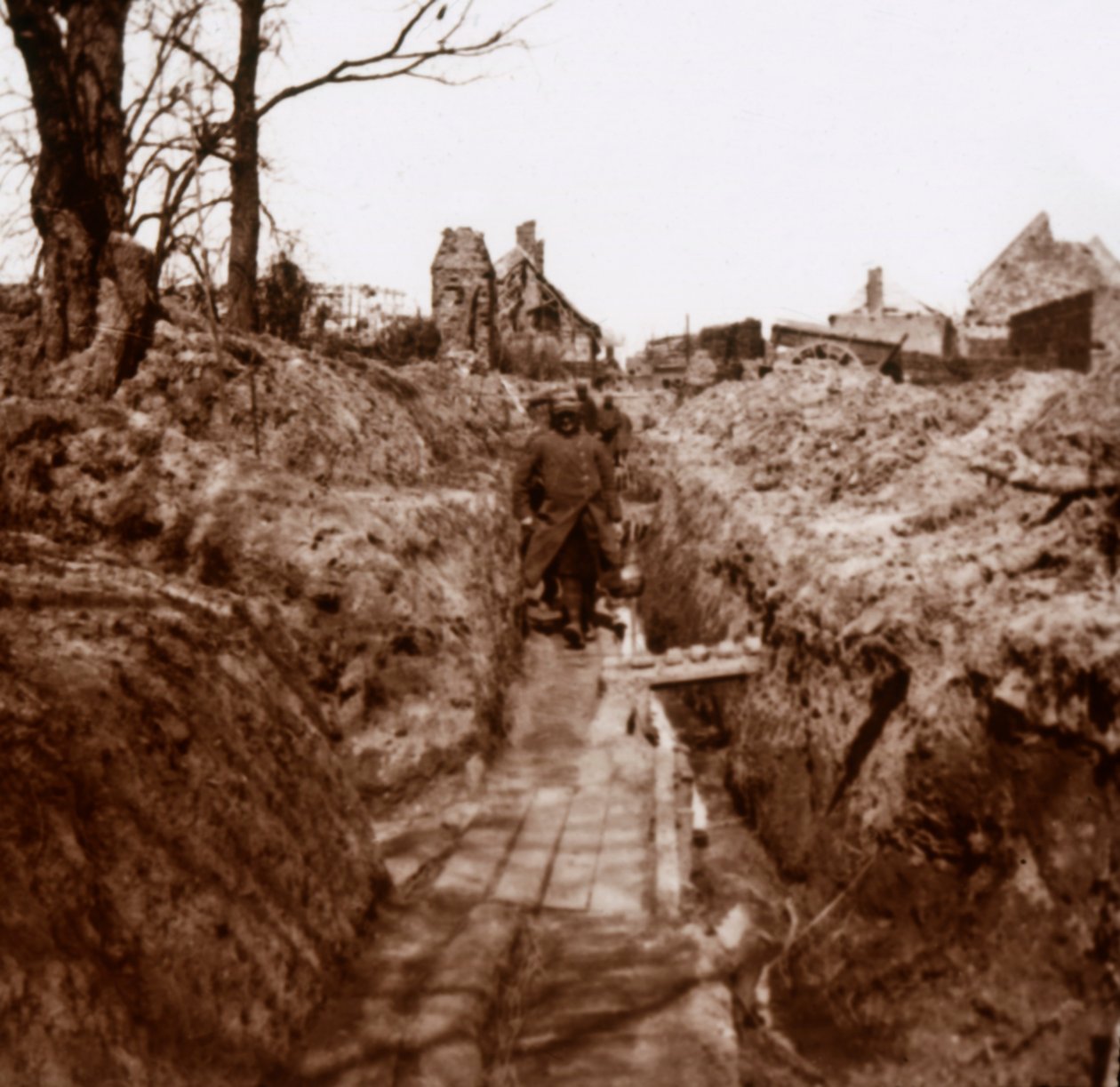 ट्रेंच, सोमे, उत्तरी फ्रांस, c1914-c1918 द्वारा अज्ञात