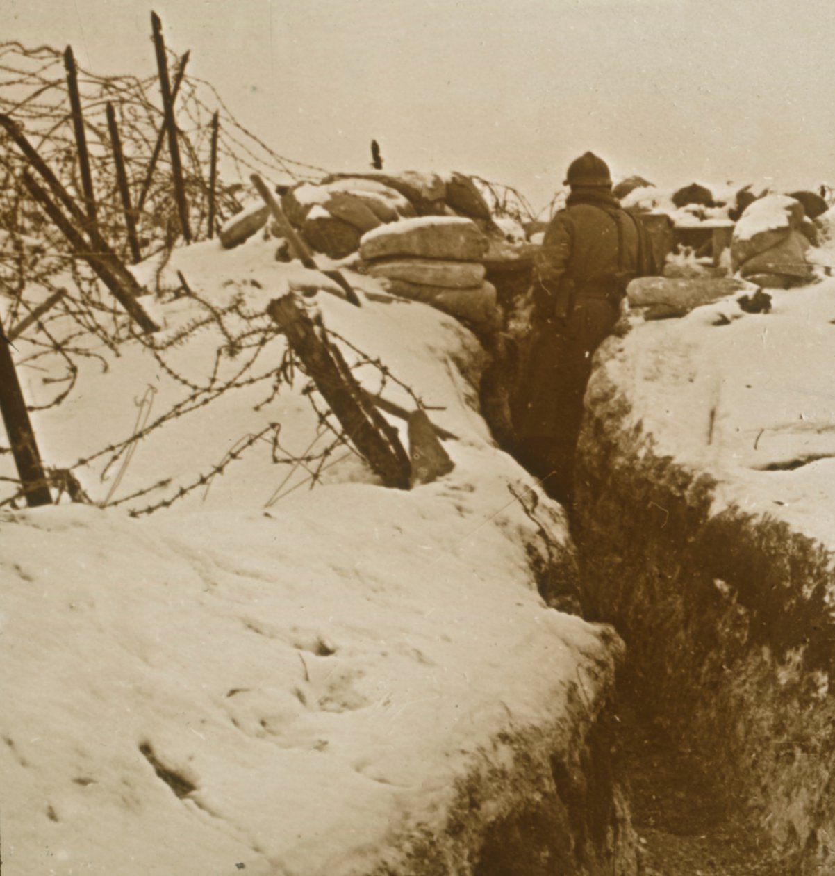 बर्फ में खाइयाँ, Alsace, पूर्वी फ्रांस, c1914-c1918 द्वारा अज्ञात