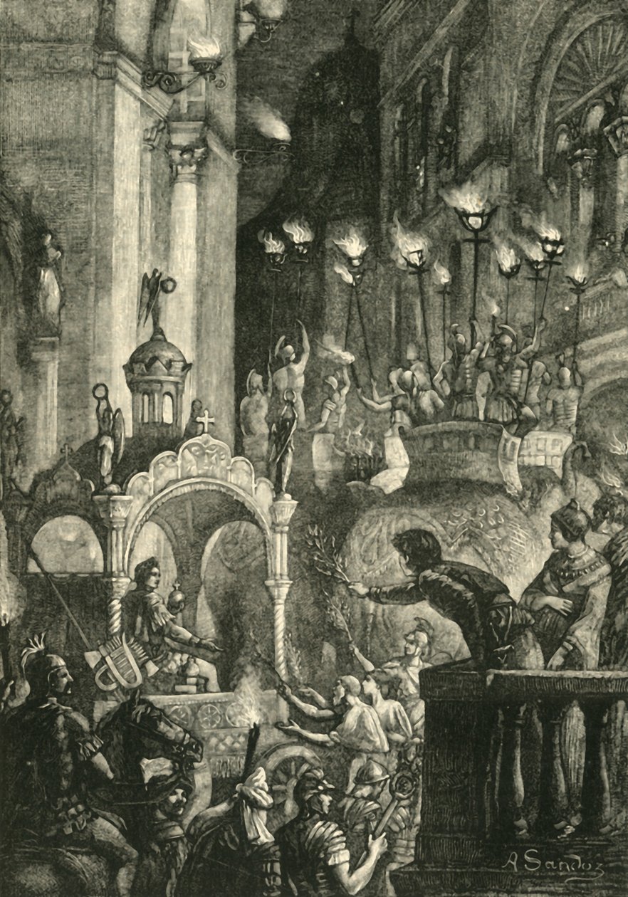 कॉन्स्टेंटिनोपल, 629AD, 1890 में हेराक्लियस की विजय। द्वारा अज्ञात