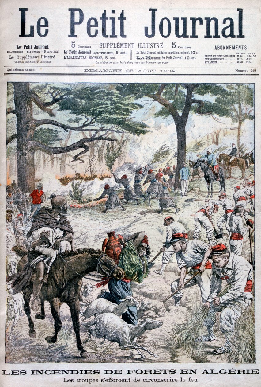 वन आग, अल्जीरिया, 1904 को शामिल करने की कोशिश कर रहे सैनिक द्वारा अज्ञात