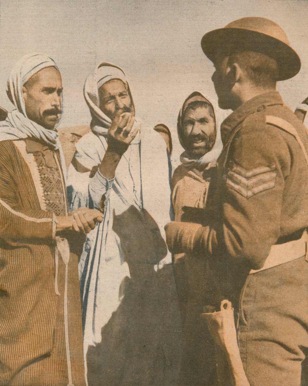 ट्यूनीशियाई अरबों ने 1943 में चाऊच में एक ब्रिटिश सार्जेंट का स्वागत किया द्वारा अज्ञात