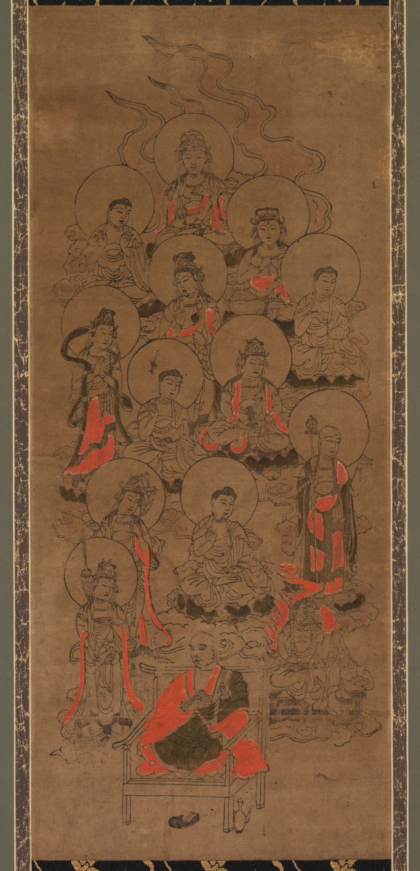 17 वीं सदी के उत्तरार्ध में बारह बुद्ध और कोबो देषि जुसानबत्सु। द्वारा अज्ञात