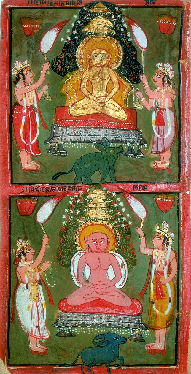 दो जैन तीर्थंकरों या जीना ford- निर्माताओं और उनके भक्त, बूंदी क्षेत्र, भारत, c1720 द्वारा अज्ञात