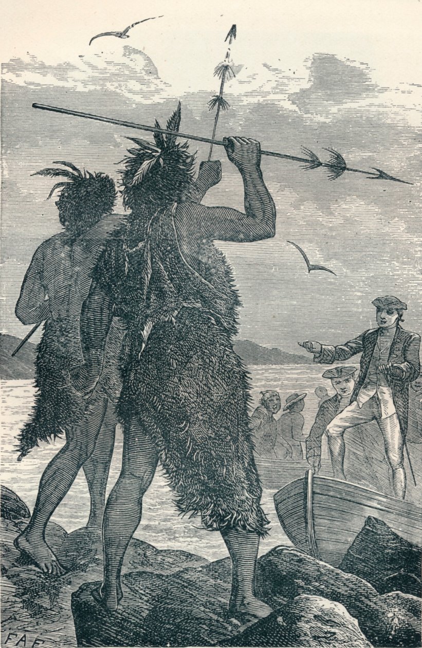 दो मूल निवासी विवाद कप्तान कुकिंग लैंडिंग, 1904 द्वारा अज्ञात