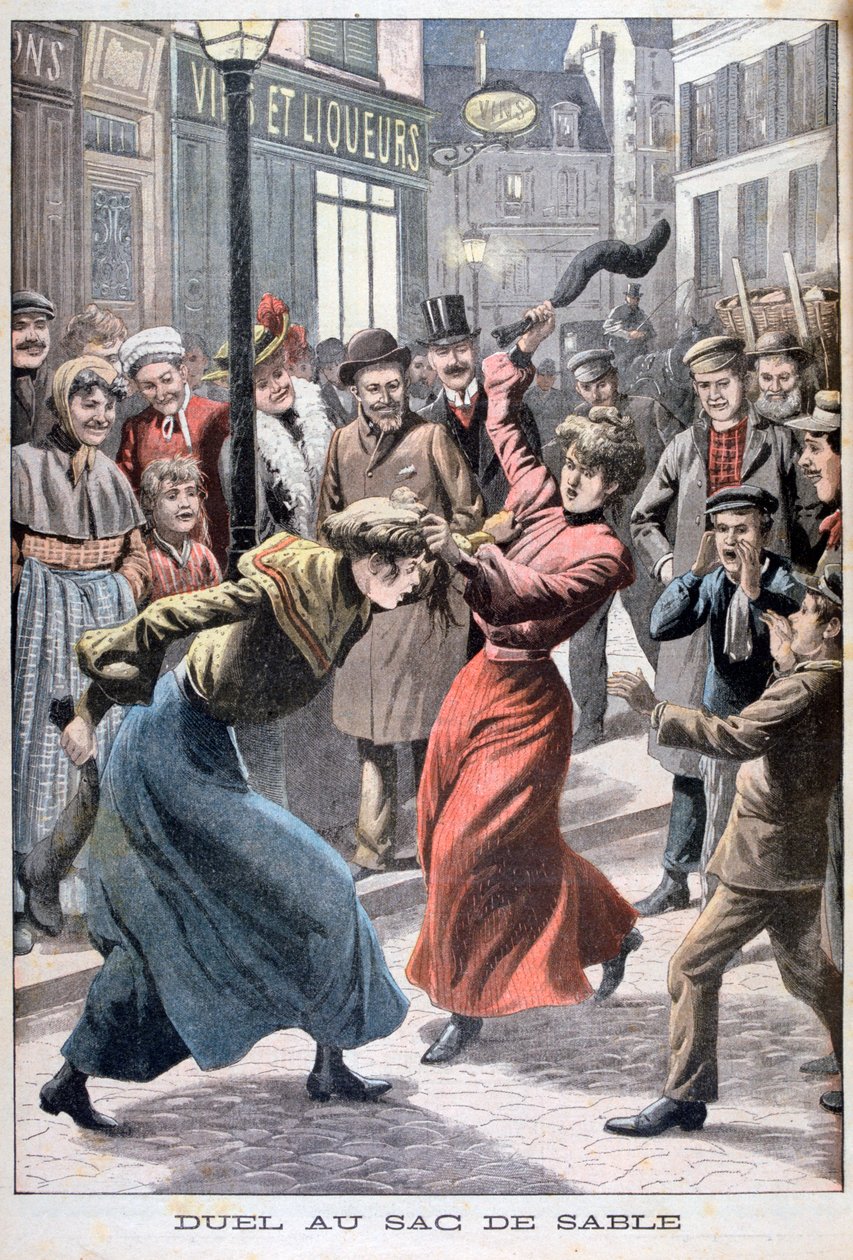 सैंडबैग से लड़ने वाली दो महिलाएं, 1903 द्वारा अज्ञात