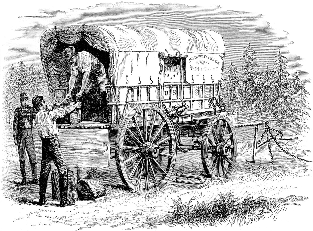 अमेरिकी सैन्य टेलीग्राफ वैगन, अमेरिकी नागरिक युद्ध, 1861-1865 c1880 द्वारा अज्ञात