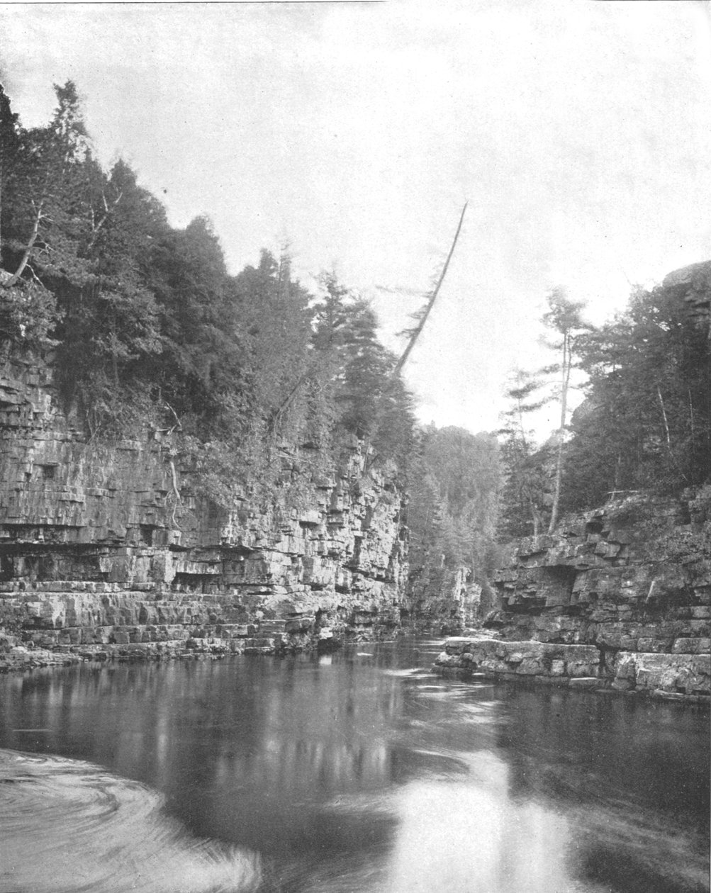 Ausable Chasm, Adirondacks, New York State, USA, c1900 का ऊपरी छोर। द्वारा अज्ञात