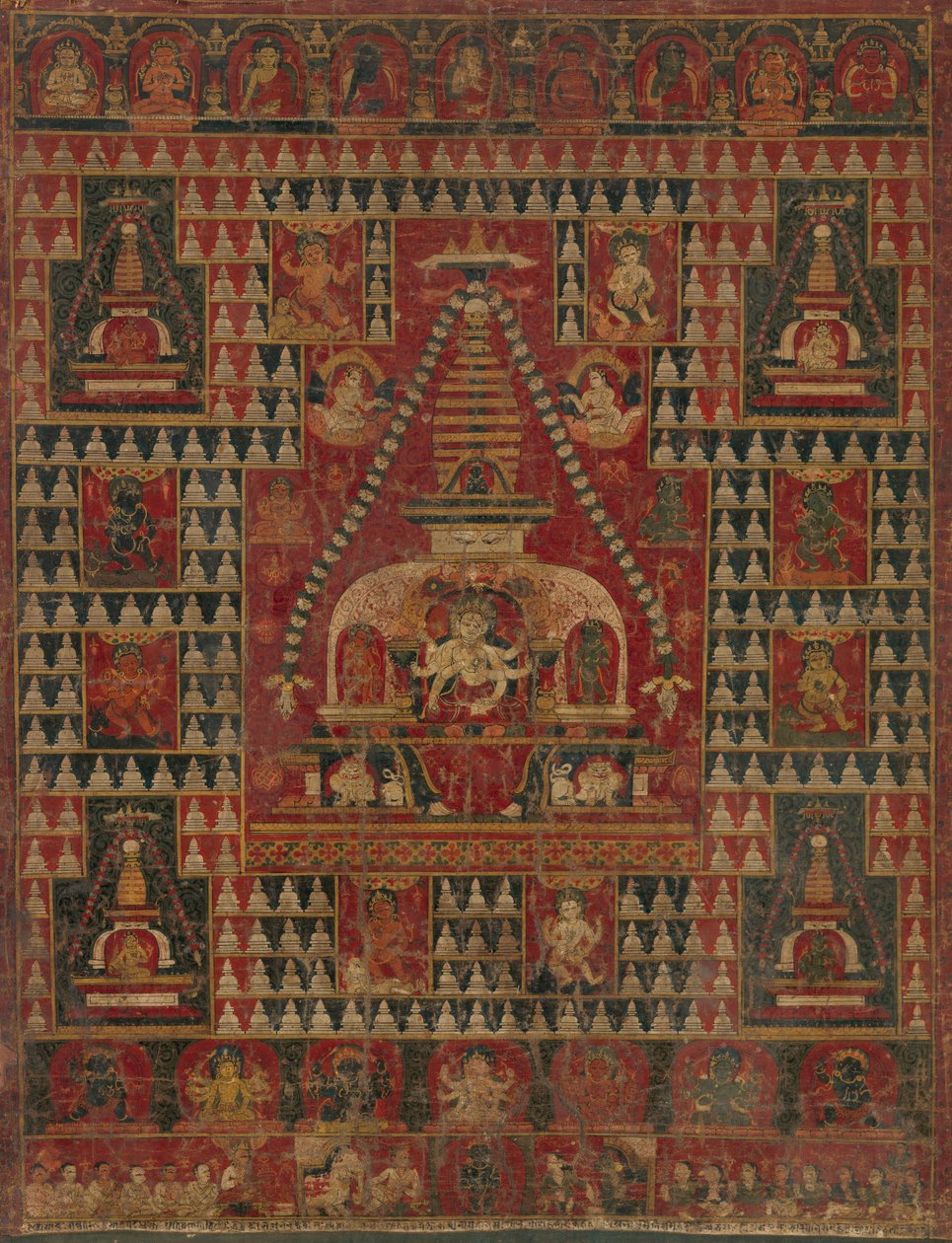उष्णिशविजय एक स्तूप के गर्भ में विराजमान, दिनांक 1510-19। द्वारा अज्ञात