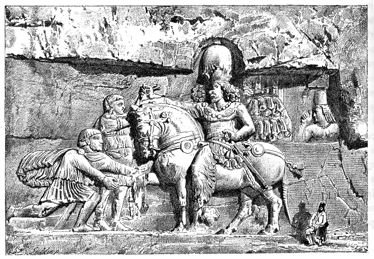 वाष्प के चरणों में वेलेरियन, नक्श-ए-रुस्तम, पर्सिपोलिस, ईरान में रॉयल टॉम्ब, 1895 द्वारा अज्ञात