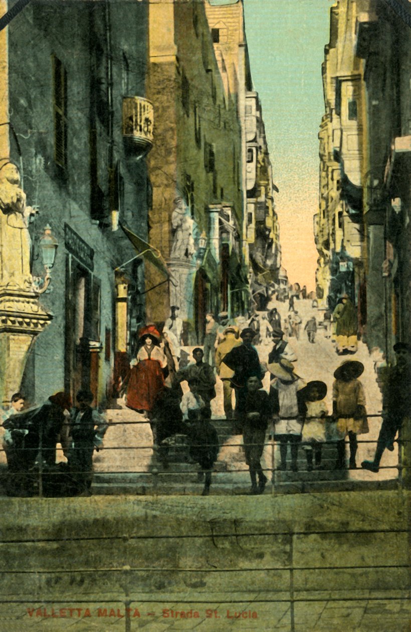 वालेटा, माल्टा - स्ट्राडा सेंट। लूसिया, c1918-c1939 द्वारा अज्ञात
