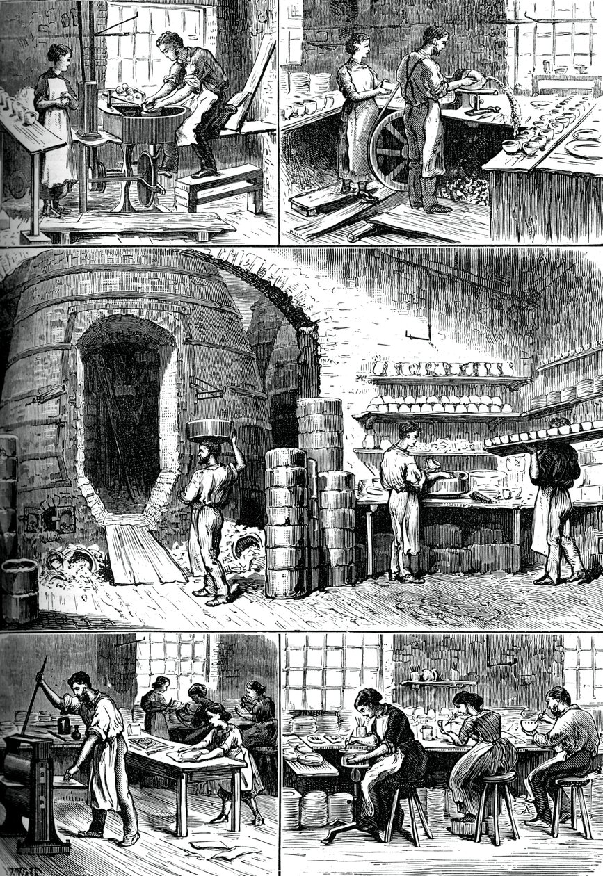 विभिन्न मिट्टी के बर्तनों की प्रक्रिया, c1880 द्वारा अज्ञात