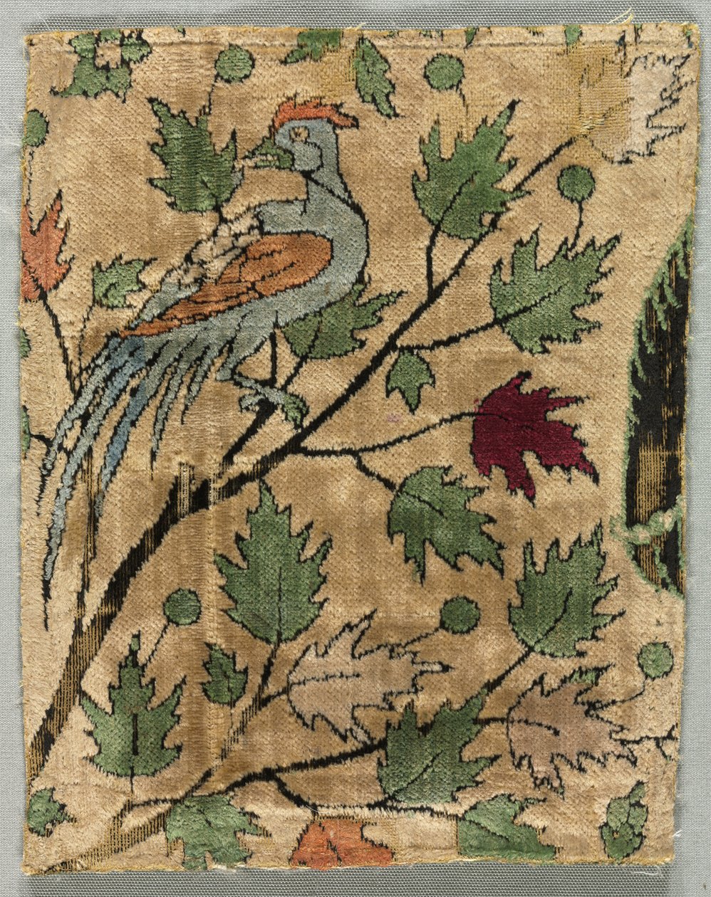 वेलवेट फ्रैगमेंट, खुसरो सीज़ शिरीन बाथिंग, 1550-99। द्वारा अज्ञात