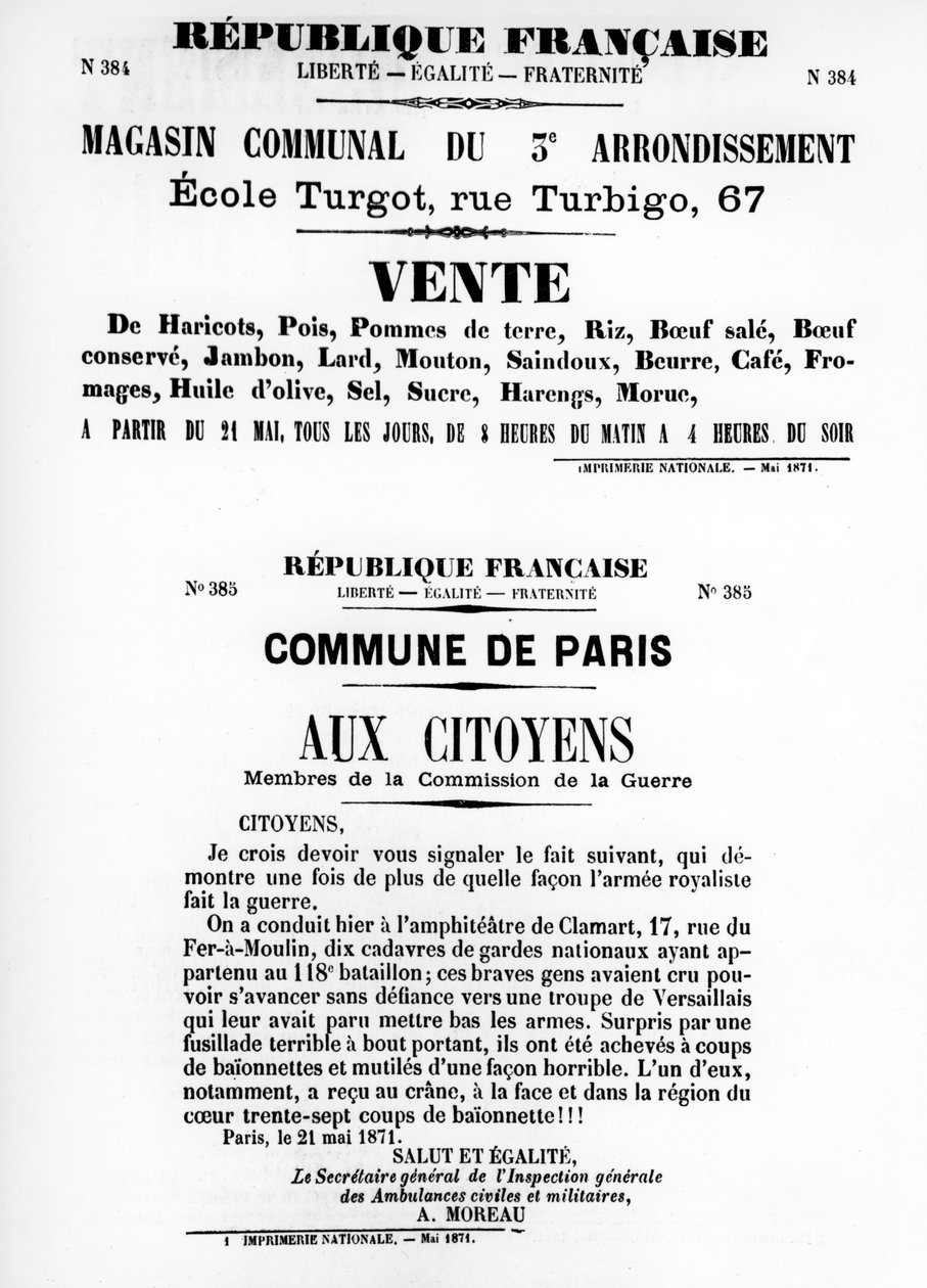 वेंट, पेरिस कम्यून के फ्रांसीसी राजनीतिक पोस्टरों से, मई 1871 द्वारा अज्ञात