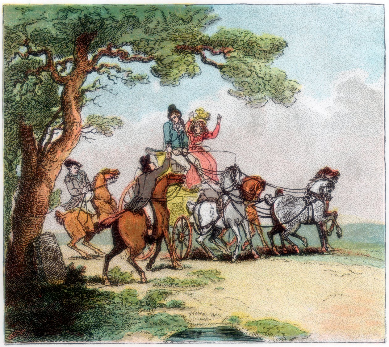 1787 में सड़क के विसिटिट्यूड, हाईवेमैन, लॉर्ड बैरीमोर रुक गए, 1890 द्वारा अज्ञात