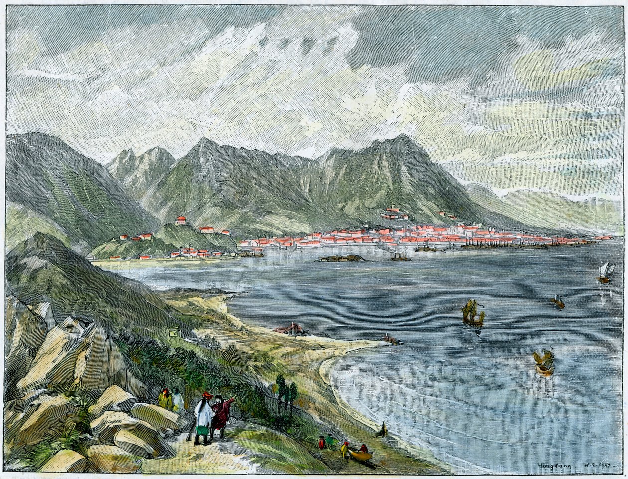 विक्टोरिया, हांगकांग, चीनी मुख्य भूमि से, c1890 द्वारा अज्ञात