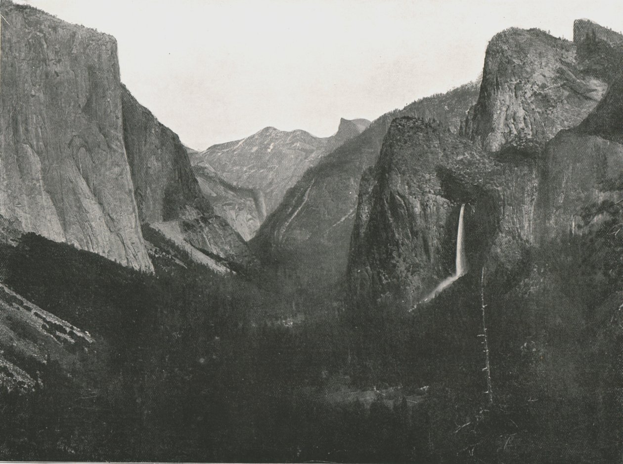 आर्टिस्ट पॉइंट, योसेमाइट वैली, यूएसए, 1895 से देखें। द्वारा अज्ञात