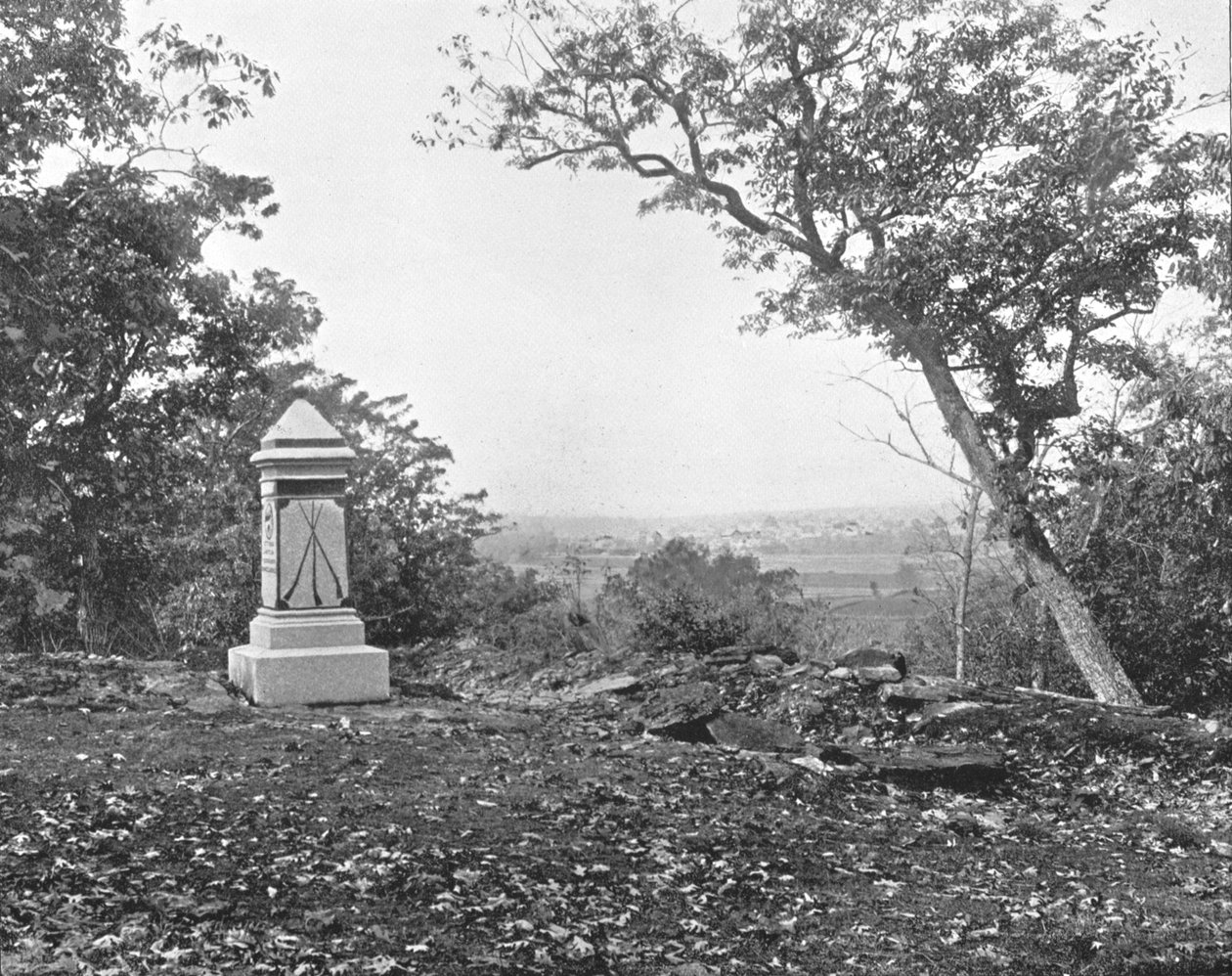 Culps Hill, Gettysburg, Pennsylvania, USA, c1900 से देखें। द्वारा अज्ञात