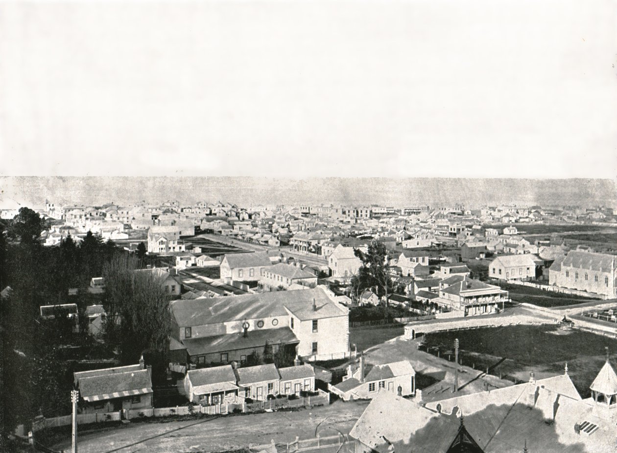 मिल्टन रोड, नेपियर, न्यूजीलैंड, 1895 से देखें। द्वारा अज्ञात