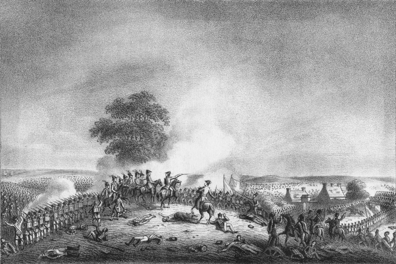 वाटरलू की लड़ाई के मोंट सेंट जीन से देखें ... 1815, सी 1816। द्वारा अज्ञात