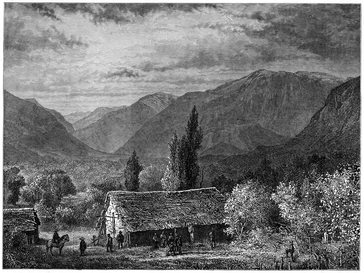 कॉर्डिलेरा, चिली, 1877 की एक घाटी में देखें द्वारा अज्ञात