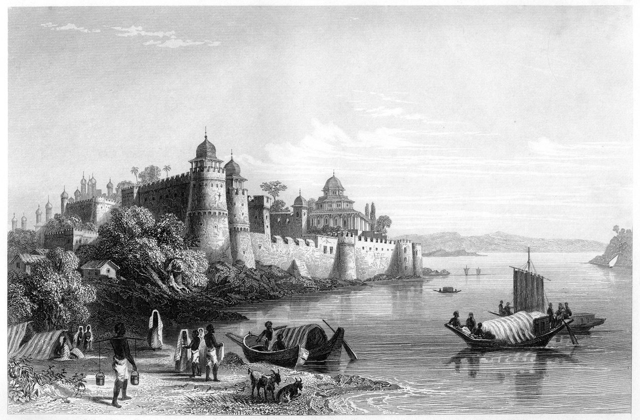 इलाहाबाद का दृश्य, किला दिखा रहा है, c1860 द्वारा अज्ञात