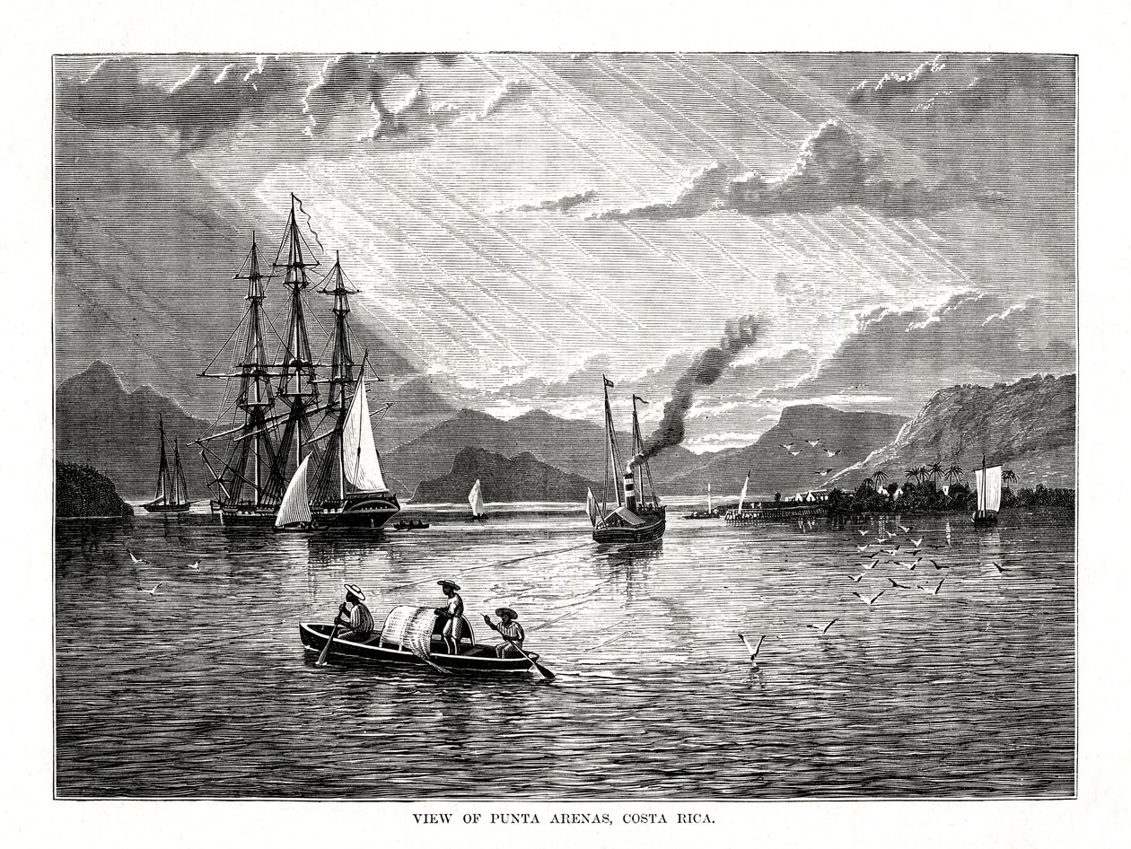 पुंटा एरेनास, कोस्टा रिका, 1877 का दृश्य द्वारा अज्ञात