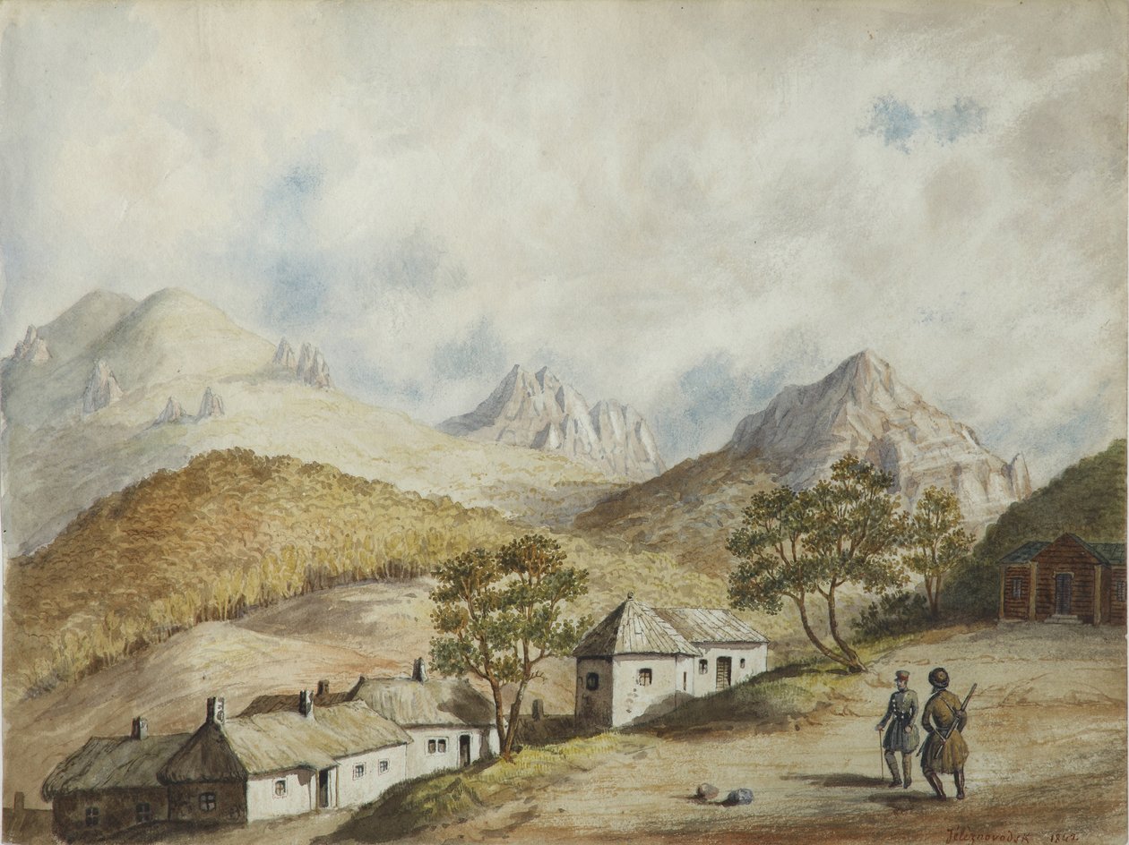1842 में ज़ेलेज़नोवोडस्क का दृश्य द्वारा अज्ञात