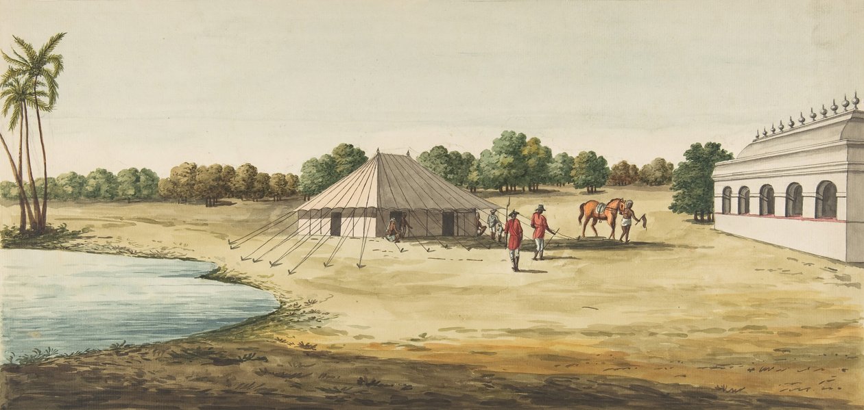 एक अंग्रेजी यात्री के तम्बू के इंटीरियर में चौडेज़ी का दृश्य, सीए। 1828-30। द्वारा अज्ञात