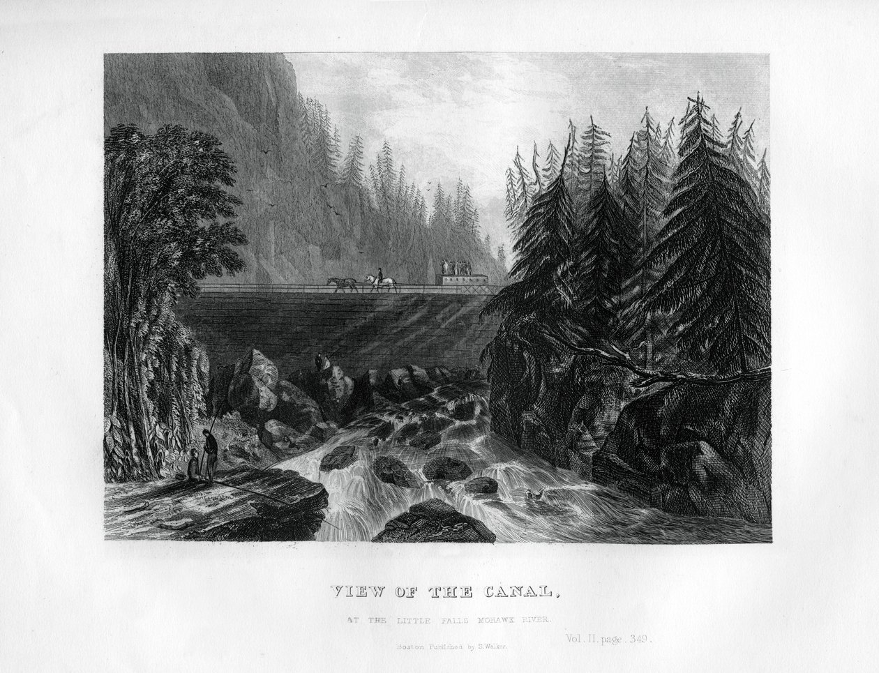 नहर का दृश्य, लिटिल फॉल्स मोहॉक नदी पर, न्यूयॉर्क राज्य, 1855 द्वारा अज्ञात