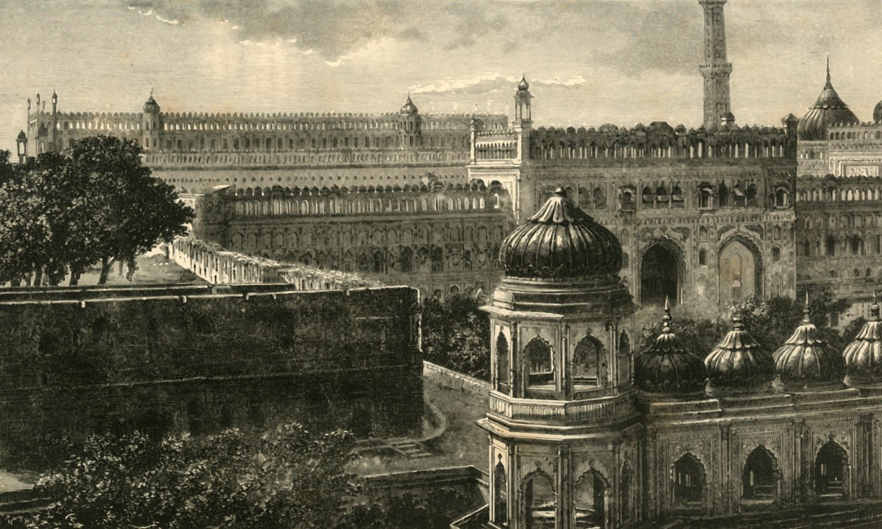 महान इमामबाड़ा, लखनऊ, 1890 का दृश्य। द्वारा अज्ञात