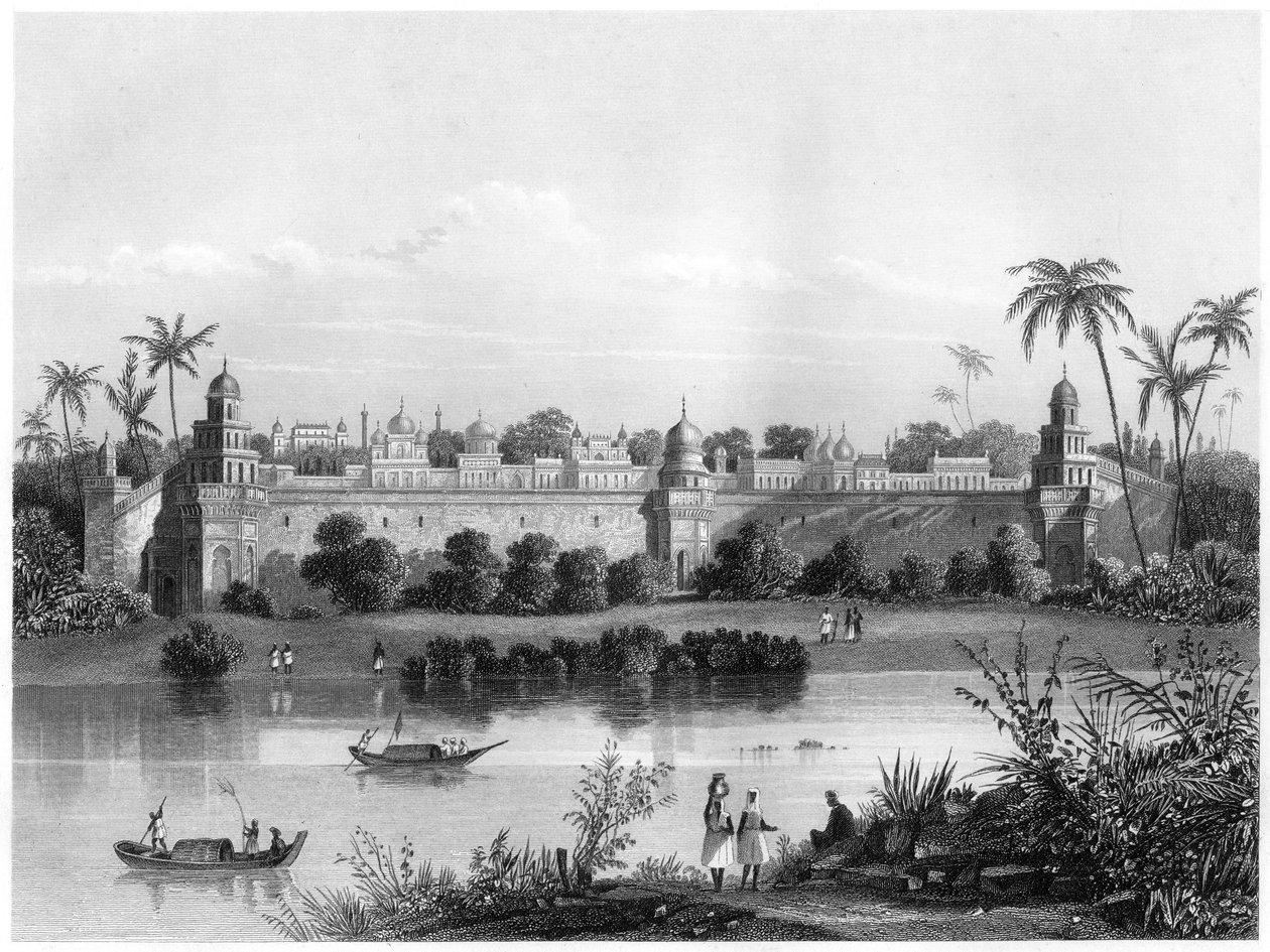 आगरा के महल का दृश्य, नदी से, c1860 द्वारा अज्ञात