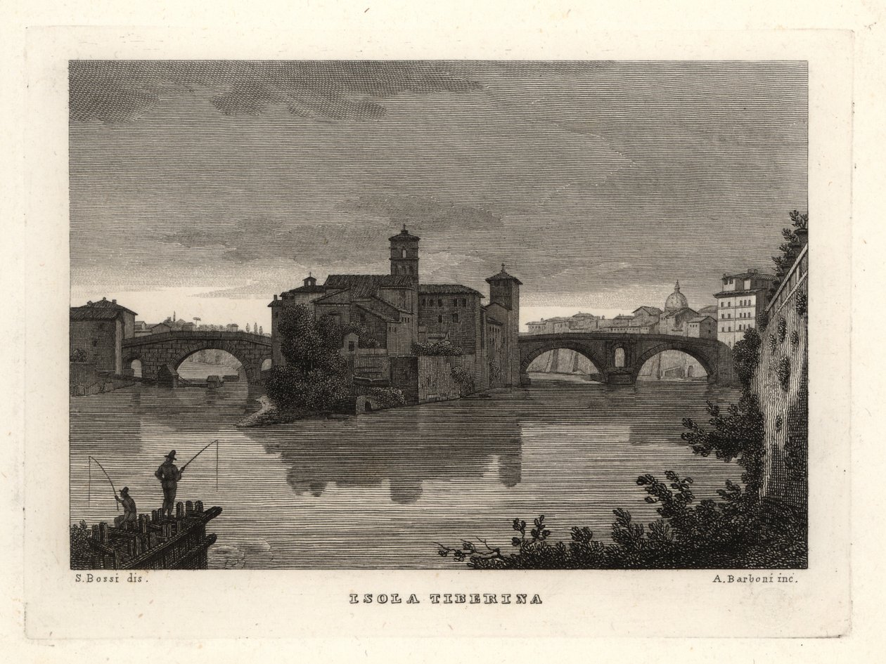 Tiber द्वीप का दृश्य, Isola Tiberina, रोम द्वारा अज्ञात