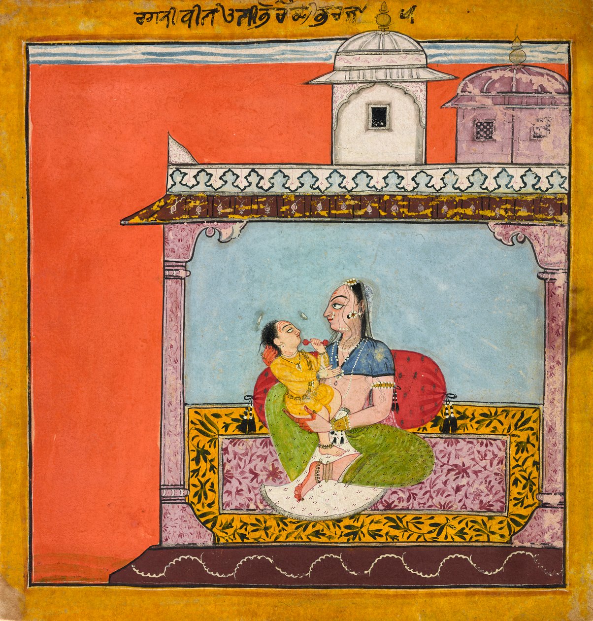 विलावल रागिनी, रागमाला से, लगभग। 1690-95. द्वारा अज्ञात