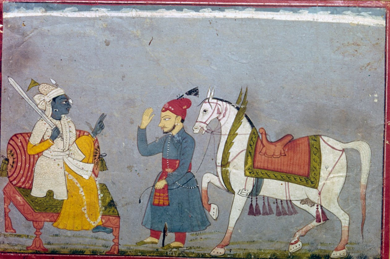 विष्णु श्वेत अवतार कल्कि के रूप में अपने 10वें अवतार में, 1710-1720 द्वारा अज्ञात