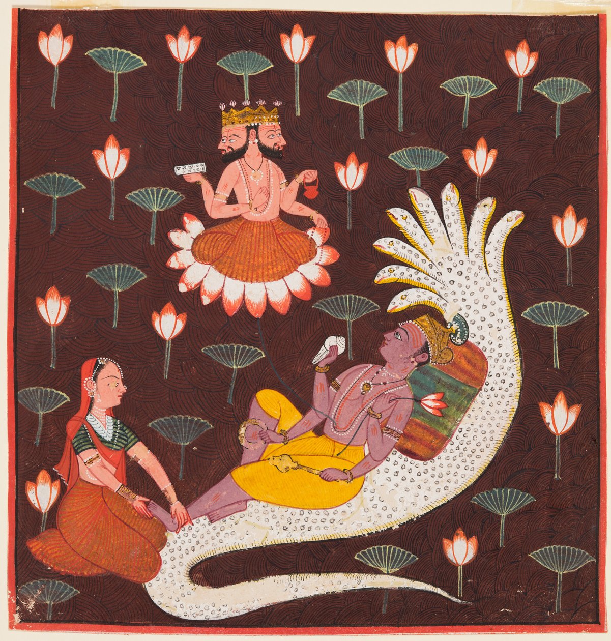 अनंत पर अनंत, नाग, विष्णु। 1700। द्वारा अज्ञात
