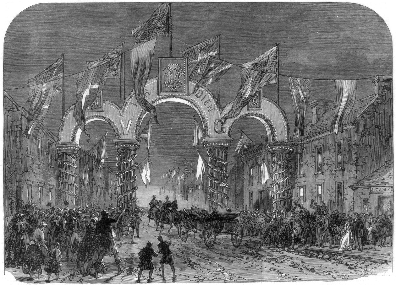 वेल्स के प्रिंस और प्रिंसेस ऑफ डनरोबिन कैसल, स्कॉटलैंड, 1866 का दौरा द्वारा अज्ञात