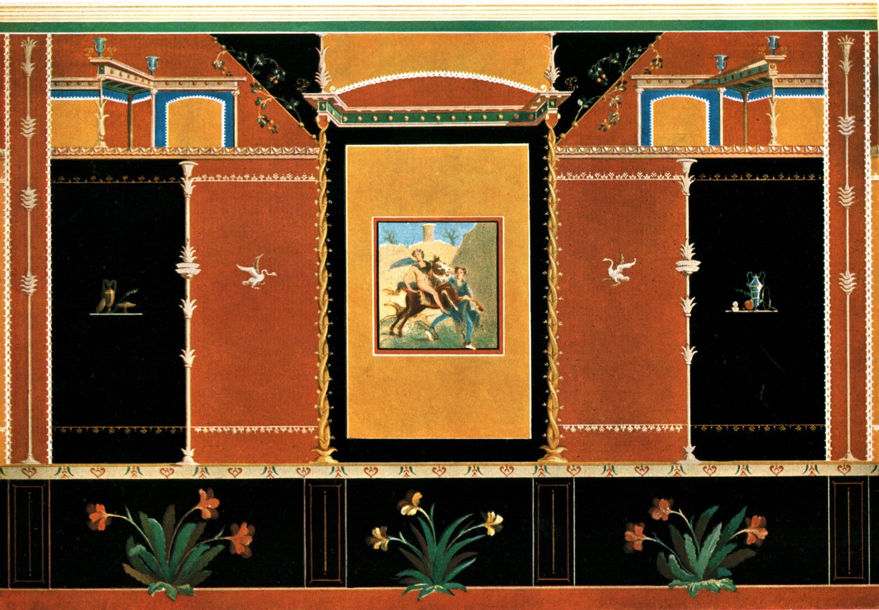 दीवार की सजावट, पोम्पी, इटली, 1928। द्वारा अज्ञात