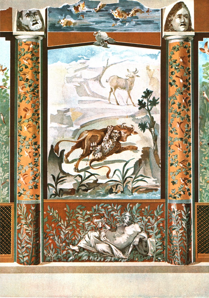 दीवार की सजावट, पोम्पी, इटली, 1928। द्वारा अज्ञात