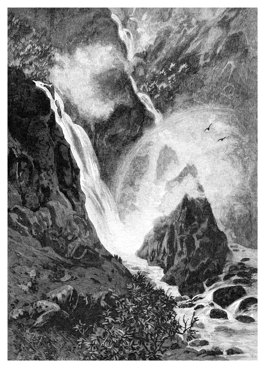 वाल्मुम्बी फॉल्स, न्यू साउथ वेल्स, ऑस्ट्रेलिया, 1886 द्वारा अज्ञात