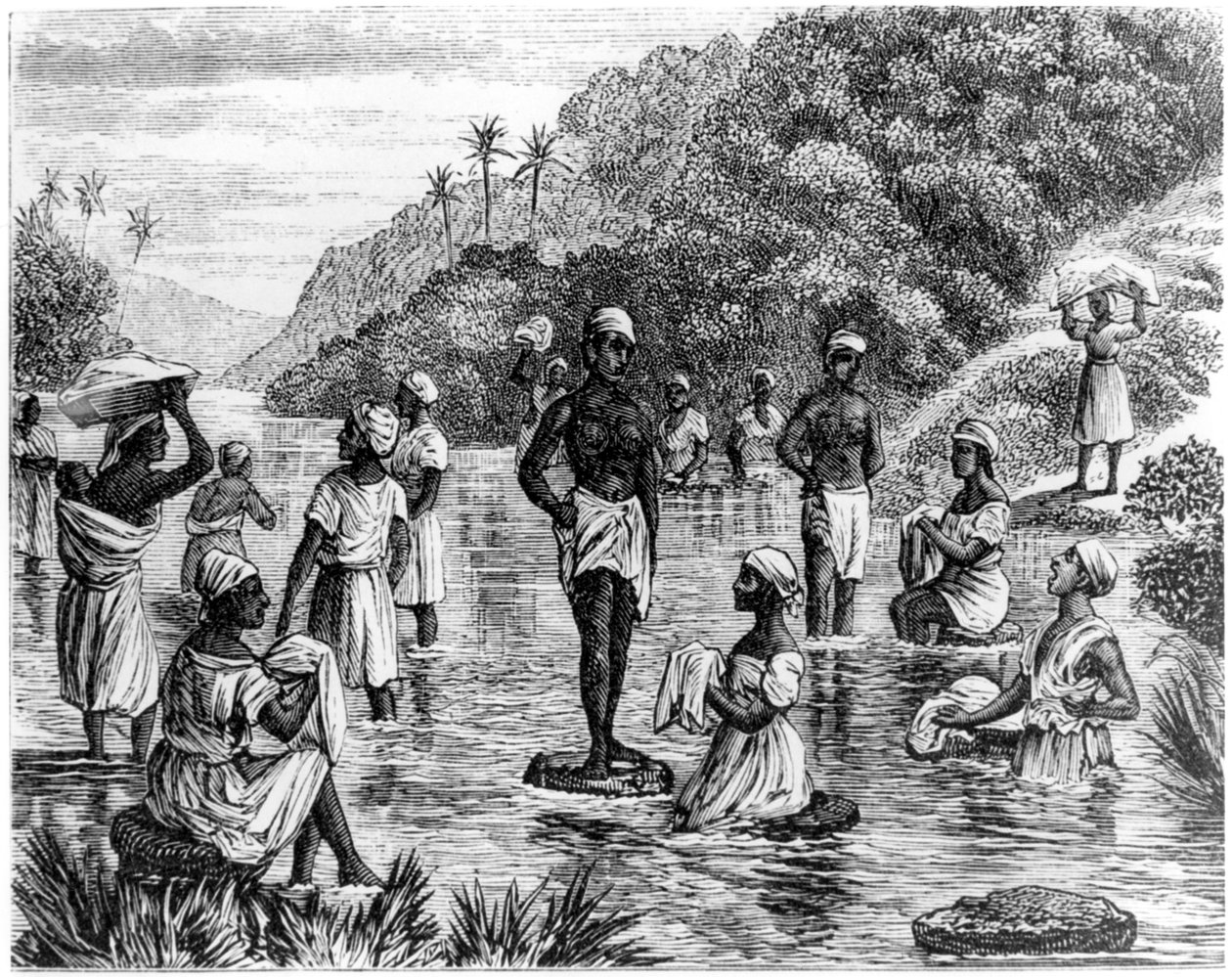 कपड़े धोना, सैंटो डोमिंगो, 1873 द्वारा अज्ञात