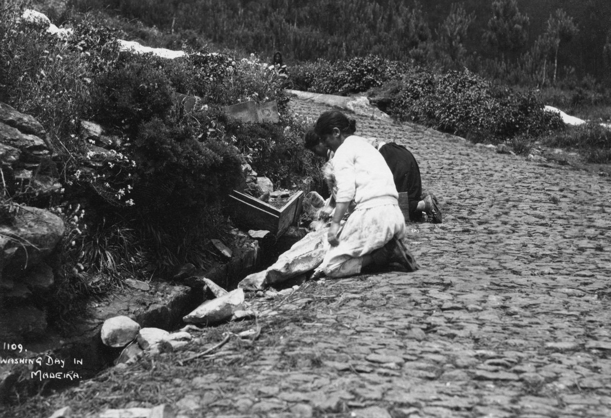 मेडीरा, पुर्तगाल में धुलाई का दिन, c1920s-c1930s द्वारा अज्ञात
